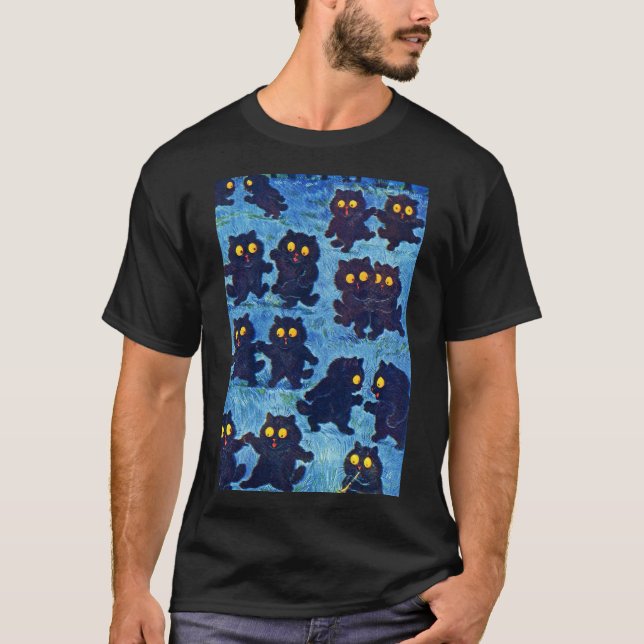 Camiseta Gatos negros bailando a la luz de la luna, Louis W (Anverso)