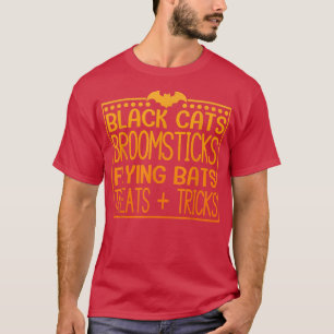 Camiseta Gatos Negros Broomsticks Flying Bats Trek + Tricks