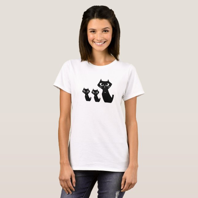 Camiseta Gatos negros con suerte (Anverso completo)
