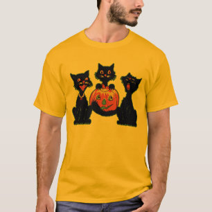 Camiseta gatos negros de Halloween de los años 30 con Jack