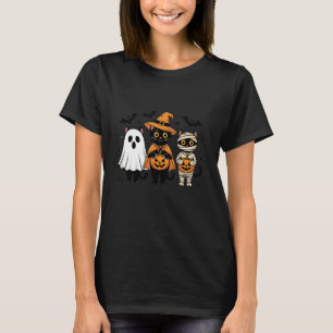 Camiseta Gatos Negros Divertidos Disfraz de Fantasma Momia