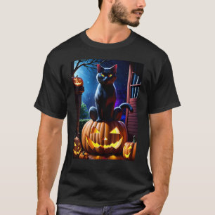 Camiseta Gatos Negros Halloween - Gato de Halloween en Jack