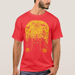 Camiseta Gatos negros Luna Llena Halloween Mascotas de anim