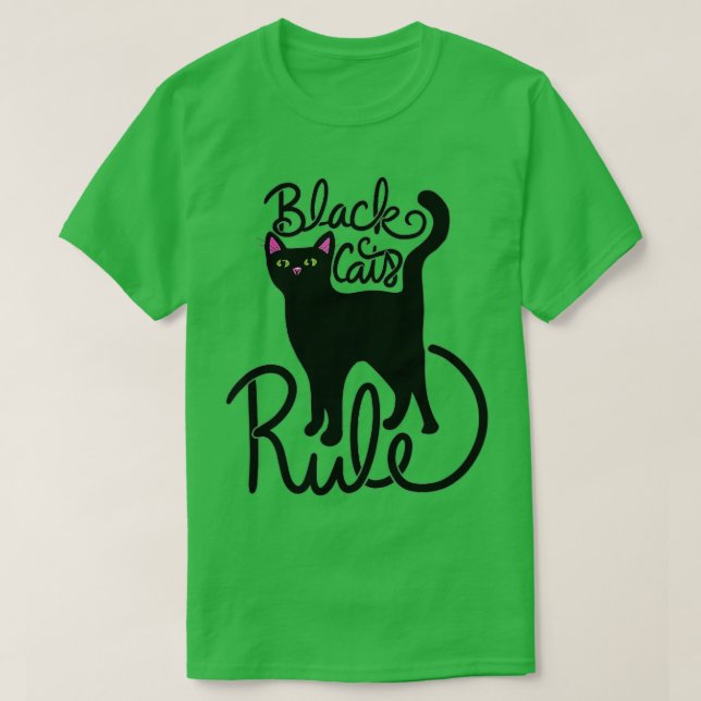 Camiseta Gatos negros mujeres gobiernan divertido gato negr (Diseño del anverso)