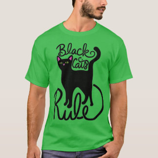 Camiseta Gatos negros mujeres gobiernan divertido gato negr
