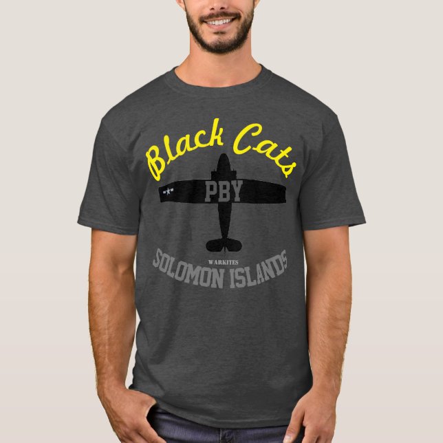 Camiseta Gatos negros PBY de Warkites (Anverso)