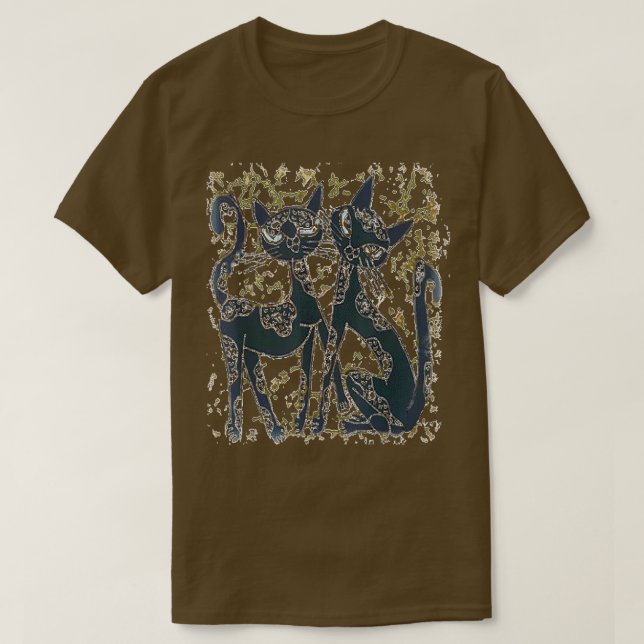 Camiseta Gatos negros, ropa graciosa encantadora  (Diseño del anverso)