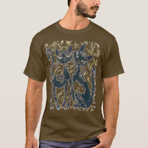 Camiseta Gatos negros, ropa graciosa encantadora 
