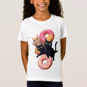Camiseta "Gatos negros y donuts deliciosos: una combinación