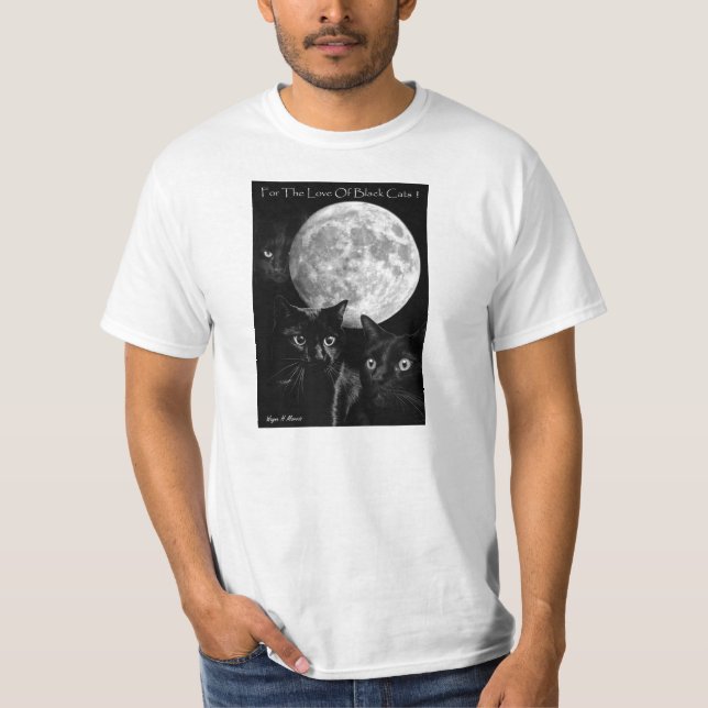 Camiseta Gatos negros y la luna (Anverso)
