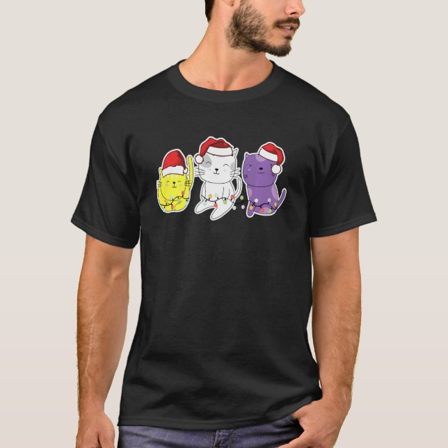 Camiseta Gatos no binarios Navidades (Anverso)
