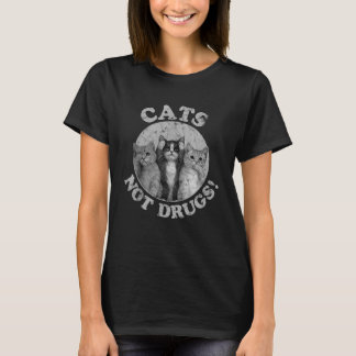 Camiseta Gatos No Drogas Gatitos Bengal Ragdoll