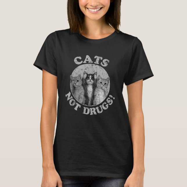 Camiseta Gatos No Drogas Gatitos Bengal Ragdoll (Anverso)