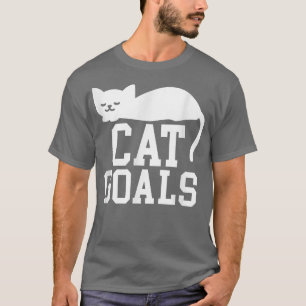 Camiseta Gatos Objetivos Dormir Funny Cat Tee
