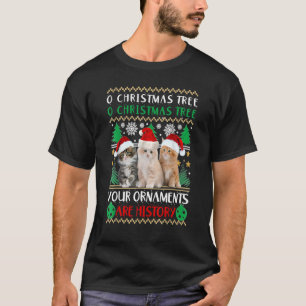 Camiseta Gatos Ornamentos de Navidad Familia Pajama Matanza
