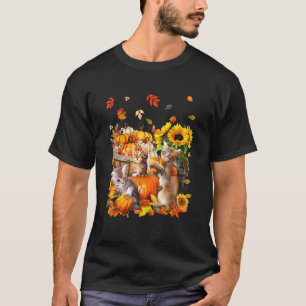 Camiseta Gatos Otoño Calabazas De Acción De Gracias Combina