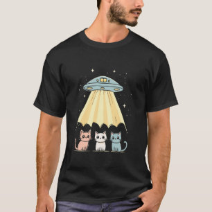 Camiseta Gatos Ovni Divertidos Gracioso Secuestro Humor Ado