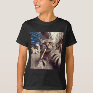 Camiseta Gatos pandilleros gatos callejeros selfie divertid