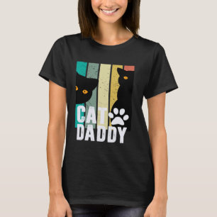 Camiseta Gatos Papá Vintage Retro Estilo Ochenta