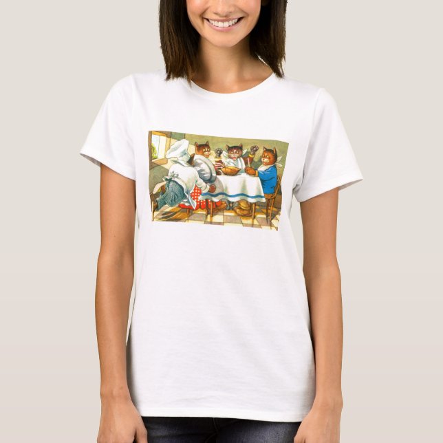 Camiseta Gatos para cenar (Anverso)