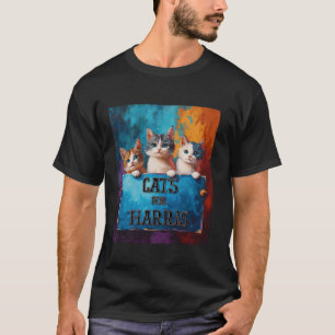 Camiseta Gatos para Harris Cute Kitten apoyo a la campaña A