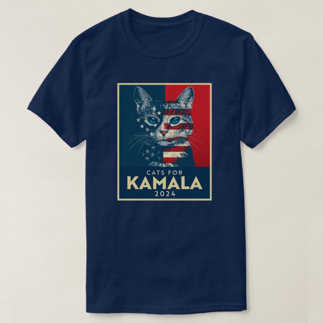 Camiseta Gatos para Kamala (Diseño del anverso)