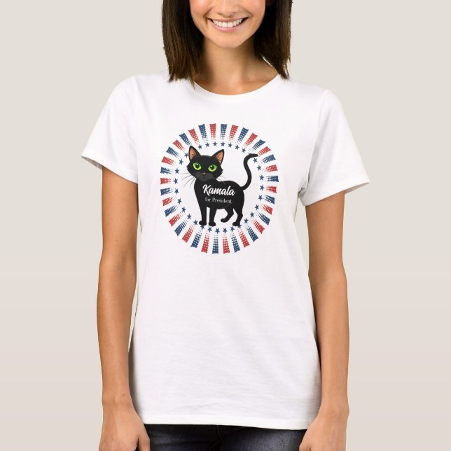 Camiseta Gatos para Kamala Design Tee Shirt (Anverso)