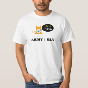 Camiseta Gatos para permanecer al ejército los E.E.U.U.