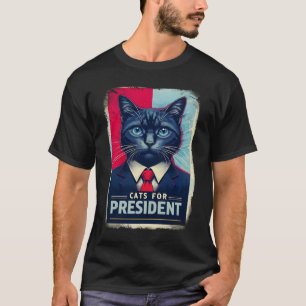 Camiseta Gatos para Presidente   Divertida Parodia Política