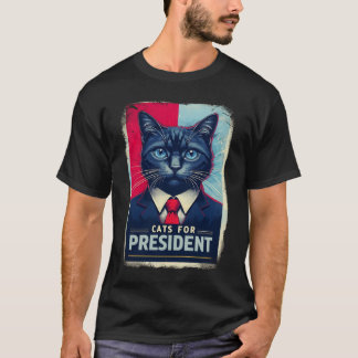 Camiseta Gatos para Presidente | Divertida Parodia Política