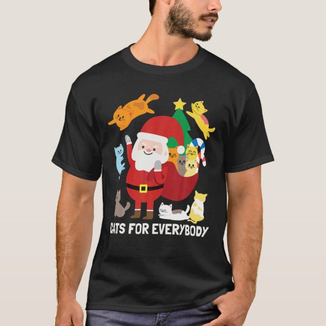 Camiseta Gatos Para Todo El Mundo Santa Graciosa Navidades  (Anverso)
