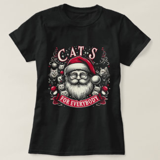 Camiseta Gatos Para Todos Divertidos Navidades Feo