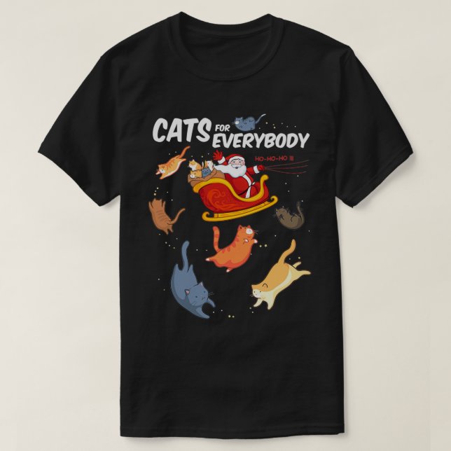 Camiseta Gatos para todos el divertido Gato de Navidad (Diseño del anverso)