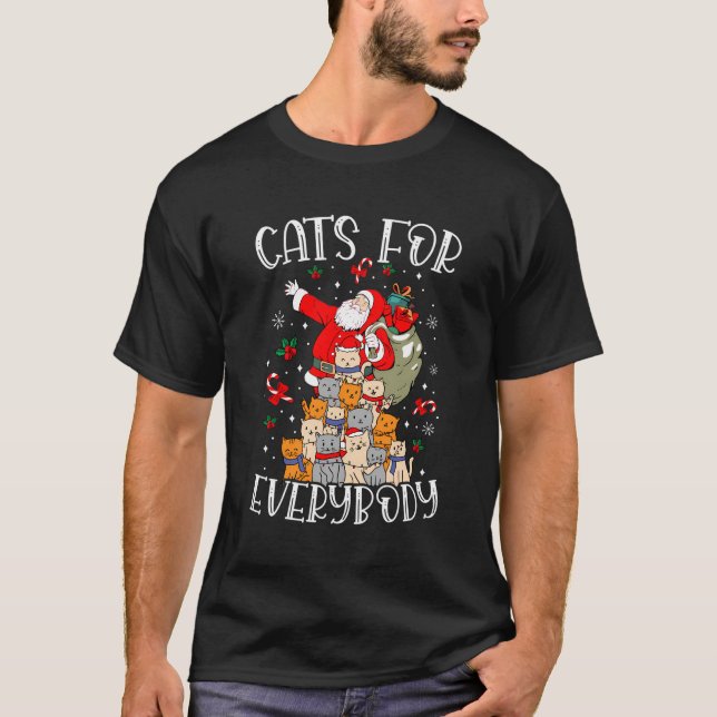 Camiseta Gatos Para Todos Los Famosos Navidades Gato Gracio (Anverso)