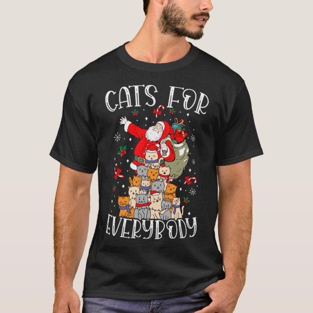 Camiseta Gatos Para Todos Los Famosos Navidades Gato Gracio (Anverso)