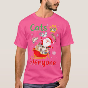 Camiseta Gatos Para Todos Los Navidades Papá Noel Gatos 