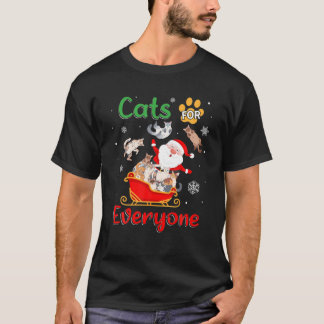 Camiseta Gatos Para Todos Los Navidades Papá Noel Gatos