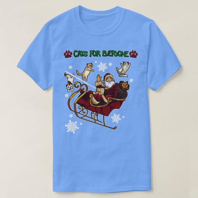 Camiseta Gatos Para Todos Los Que Papá Noel Regala Gatitos (Diseño del anverso)