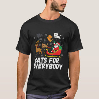 Camiseta Gatos para todos Navidad Gato Divertido Xmas Mujer