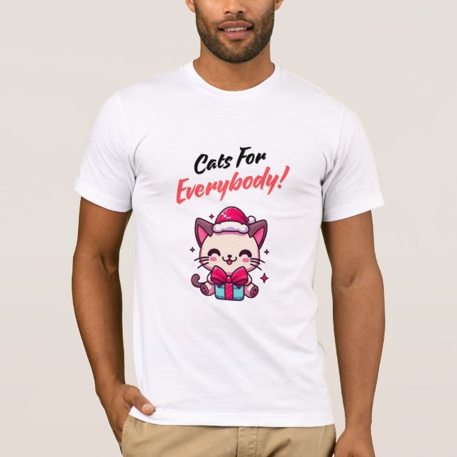 Camiseta gatos para todos navidades (Anverso)