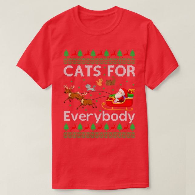 Camiseta Gatos Para Todos Navidades De Santa Gracia (Diseño del anverso)