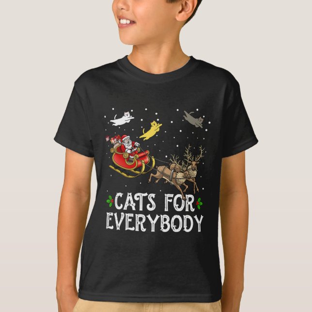 Camiseta Gatos Para Todos Navidades Gato Diversión Noche Mu (Anverso)