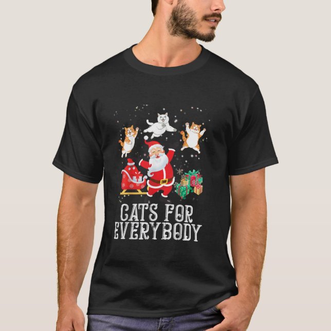 Camiseta Gatos Para Todos Navidades Gato Graciosas Mujeres  (Anverso)