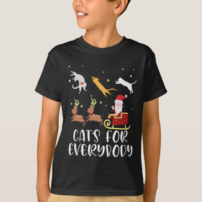 Camiseta Gatos Para Todos Navidades Gato Graciosas Mujeres  (Anverso)