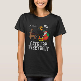 Camiseta Gatos Para Todos Navidades Gato Graciosas Mujeres