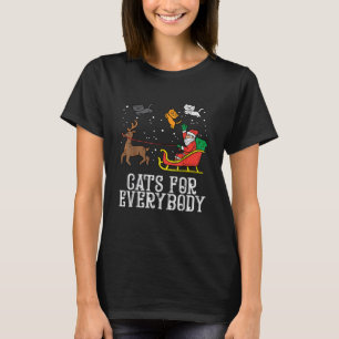 Camiseta Gatos Para Todos Navidades Gato Graciosas Mujeres 