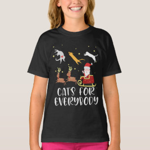 Camiseta Gatos Para Todos Navidades Gato Graciosas Mujeres