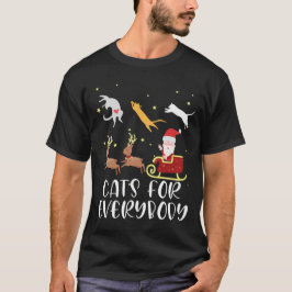 Camiseta Gatos Para Todos Navidades Gato Graciosas Mujeres 
