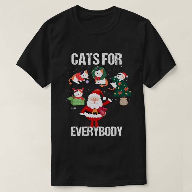 Camiseta Gatos para todos Navidades Gato gracioso (Diseño del anverso)