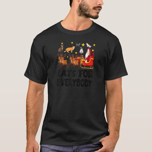 Camiseta Gatos Para Todos Navidades Gato Gracioso Navidad S (Anverso)